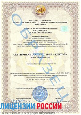 Образец сертификата соответствия аудитора №ST.RU.EXP.00006191-3 Красноармейск Сертификат ISO 50001